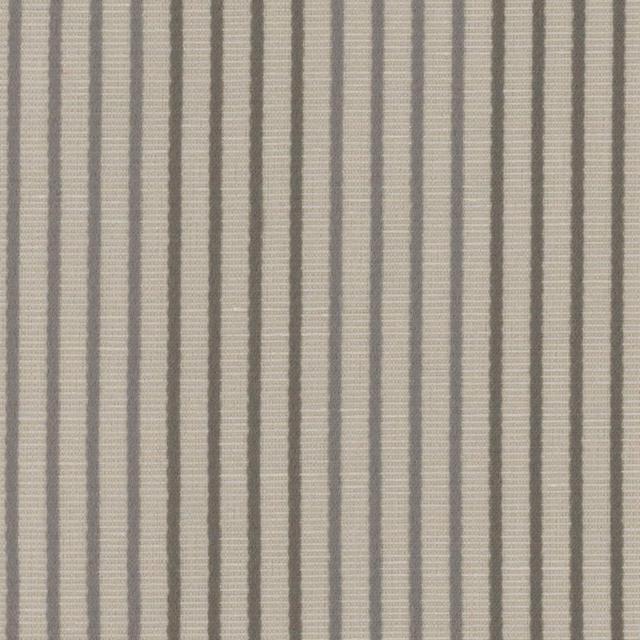 Close-up of cool smoke-grey and pale grey narrow vertical striped woven fabric