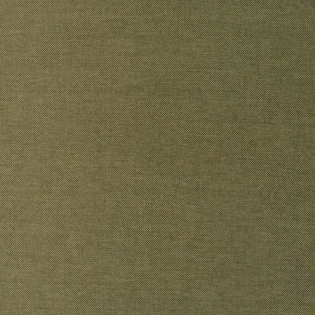 Close-up of muted olive-khaki fabric with a fine peppered crosshatch weave