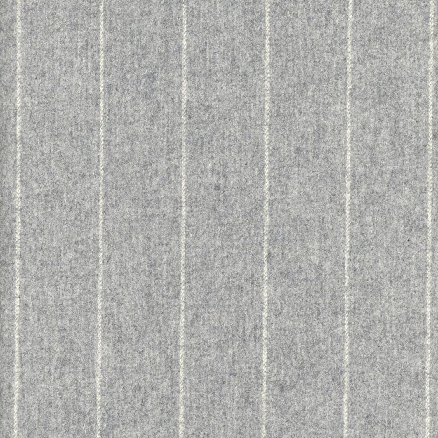 Cool grey marl textile with narrow vertical stripes and softly flecked texture