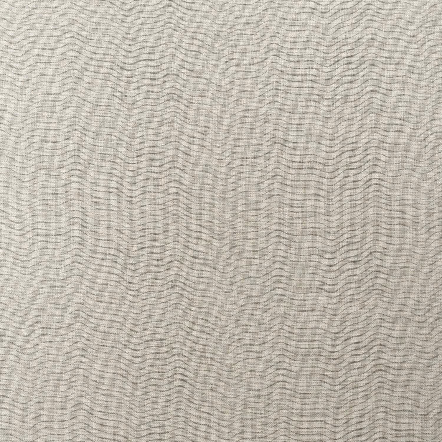 Pale greige woven fabric with fine, closely spaced undulating grey lines
