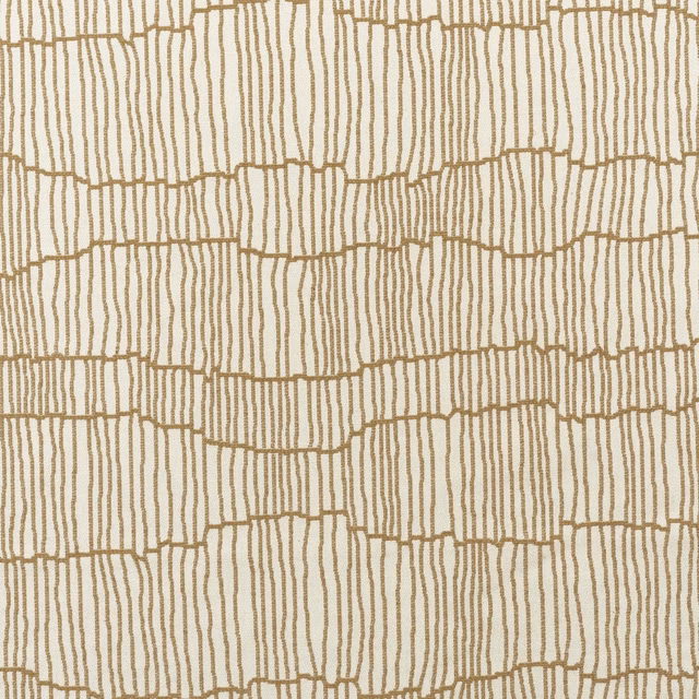 Warm almond textile with irregular taupe vertical lines and broken grid bands