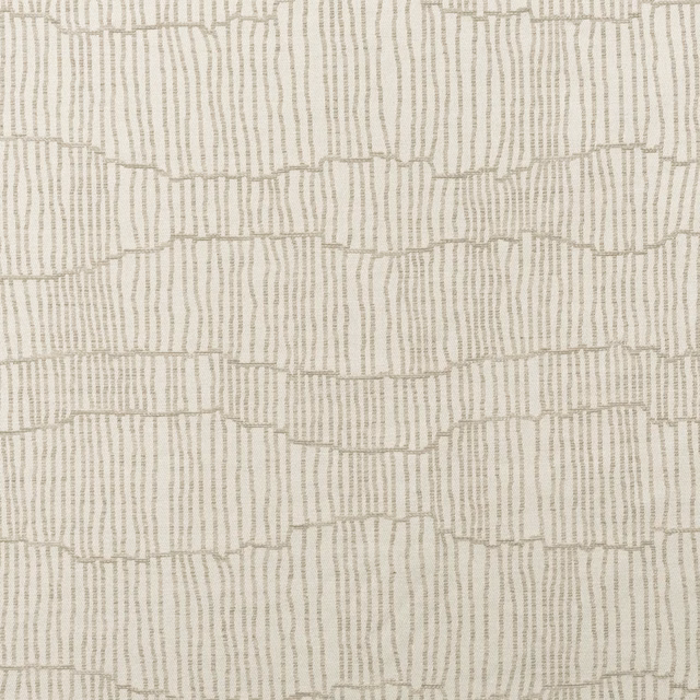 String fabric with taupe-grey broken vertical lines forming an irregular grid