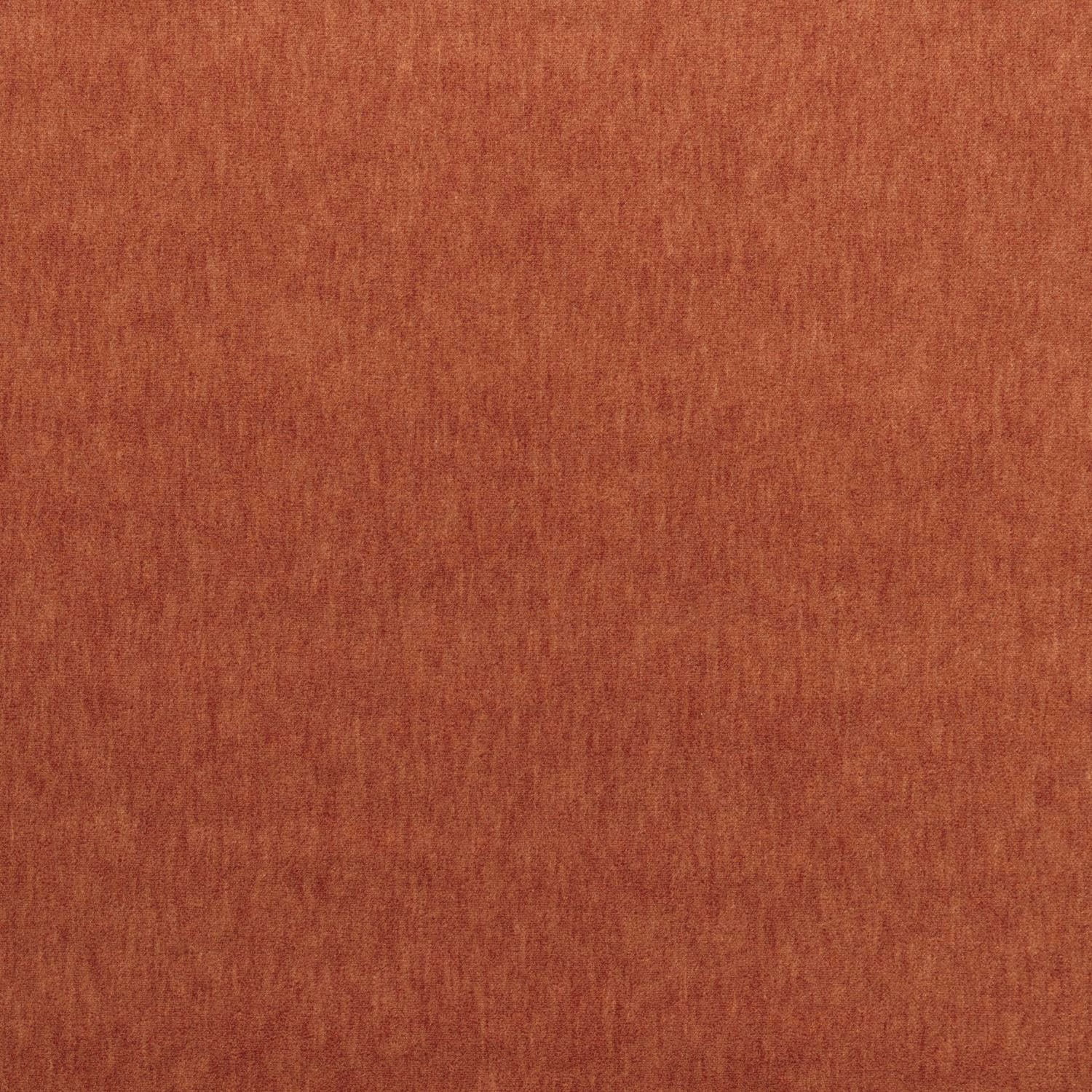 Warm terracotta-red velvet with subtly mottled vertical nap and softly shaded surface