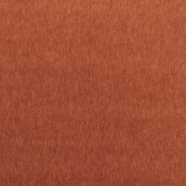 Warm terracotta-red velvet with subtly mottled vertical nap and softly shaded surface