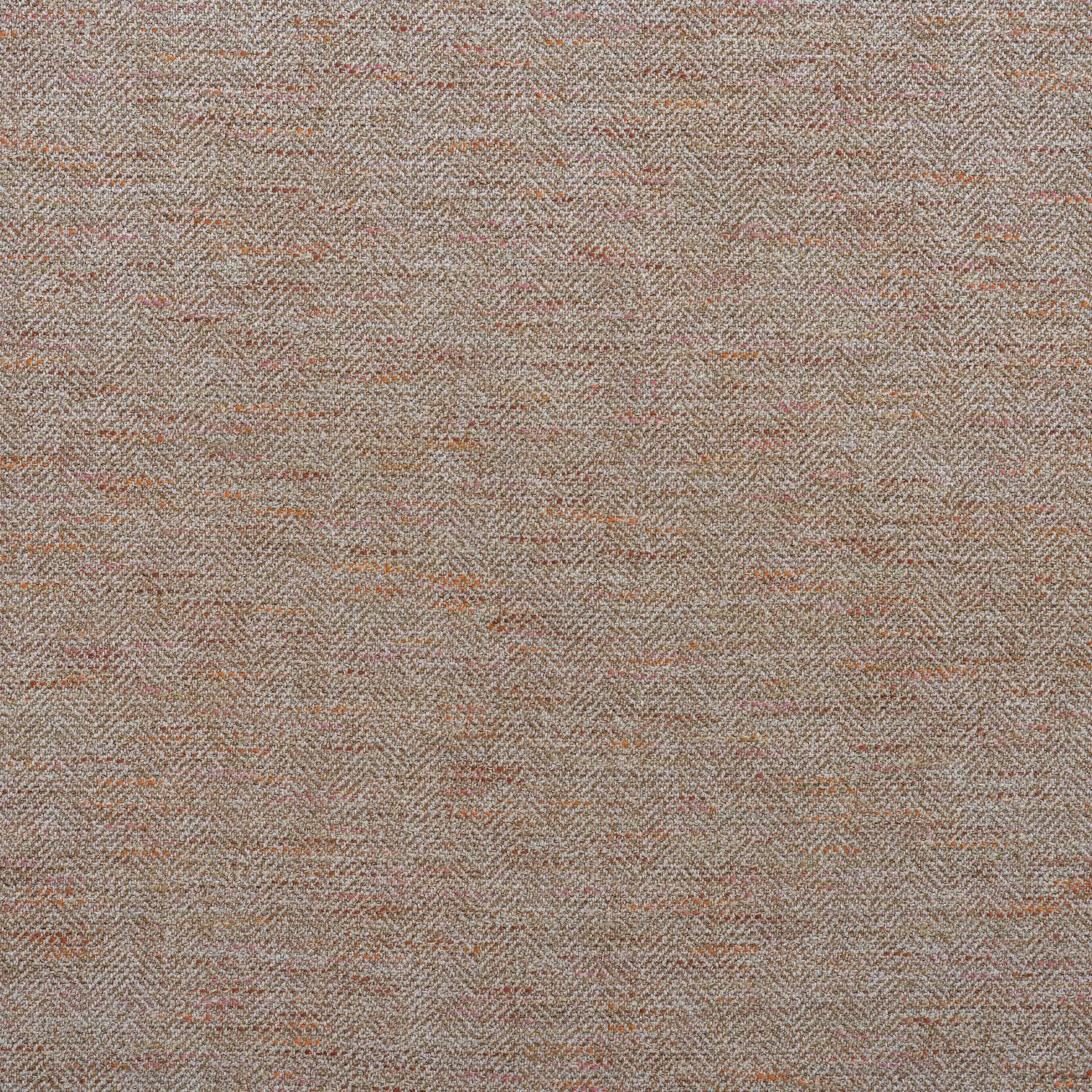 Warm biscuit beige woven herringbone fabric with blush and terracotta flecks