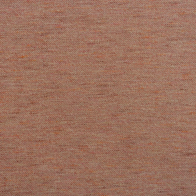 Close-up of muted rosy terracotta fabric with fine woven herringbone texture
