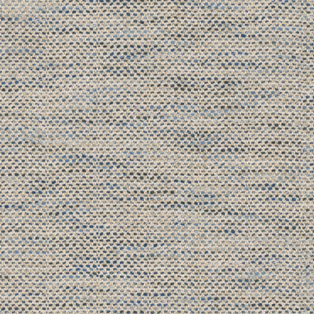 Cream woven fabric with fine lagoon-blue flecks and softly mottled horizontal texture