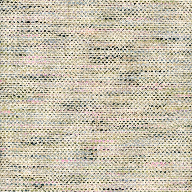 Warm shell cream woven textile with pastel pink, blue and green flecks