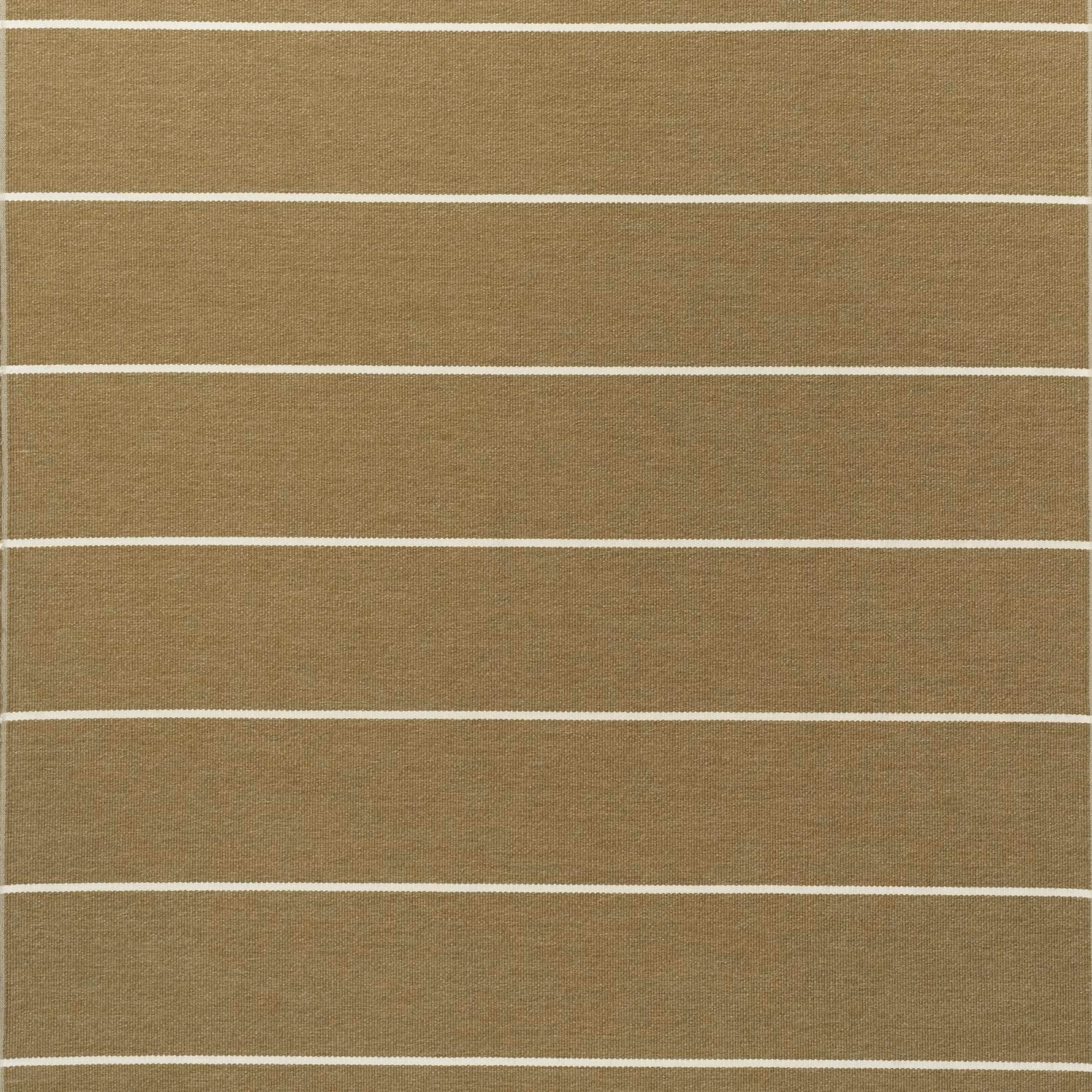 Warm taupe woven fabric with evenly spaced horizontal ivory stripes