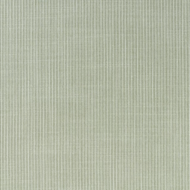 Pale cypress green and ivory fine vertical stripe outdoor fabric with woven texture