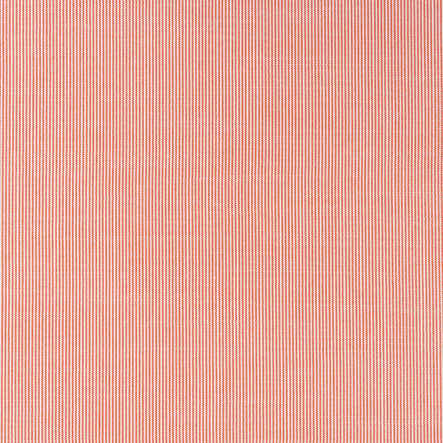 Fine coral-red and cream vertical stripes in a tightly woven outdoor textile