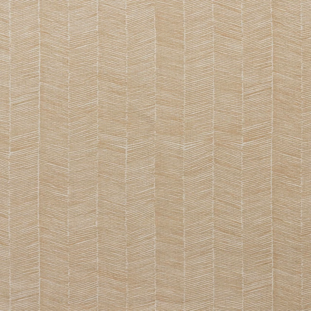 Warm almond beige fabric with fine vertical chevron columns and woven texture