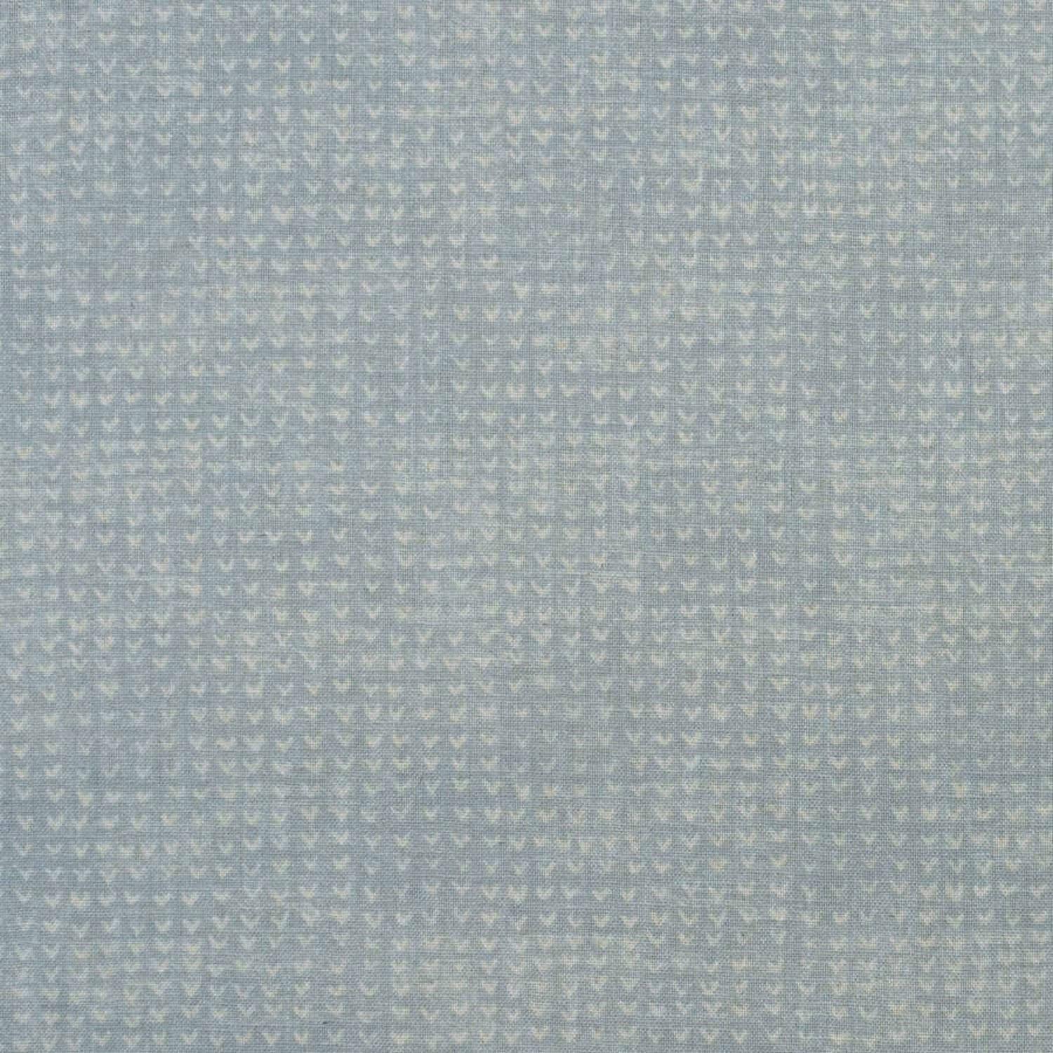 Misty blue-grey woven fabric with tiny pale repeated chevron motifs