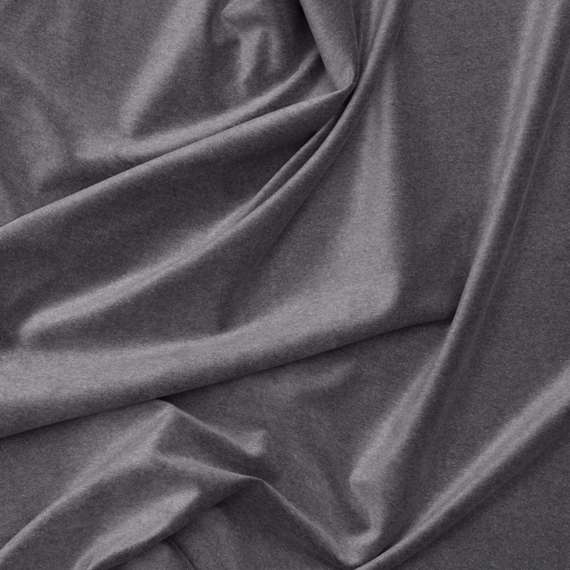 Charcoal-grey outdoor velvet with silver-sheened folds and a smooth plush surface