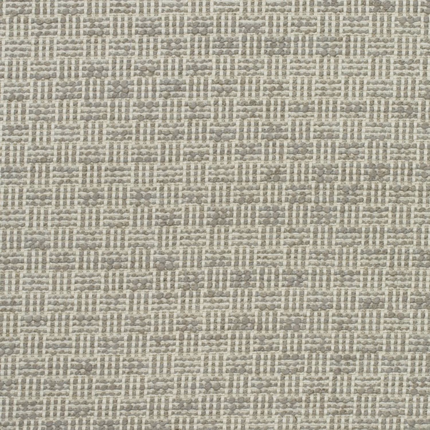 Close-up of muted mushroom taupe fabric with a softly mottled geometric woven grid