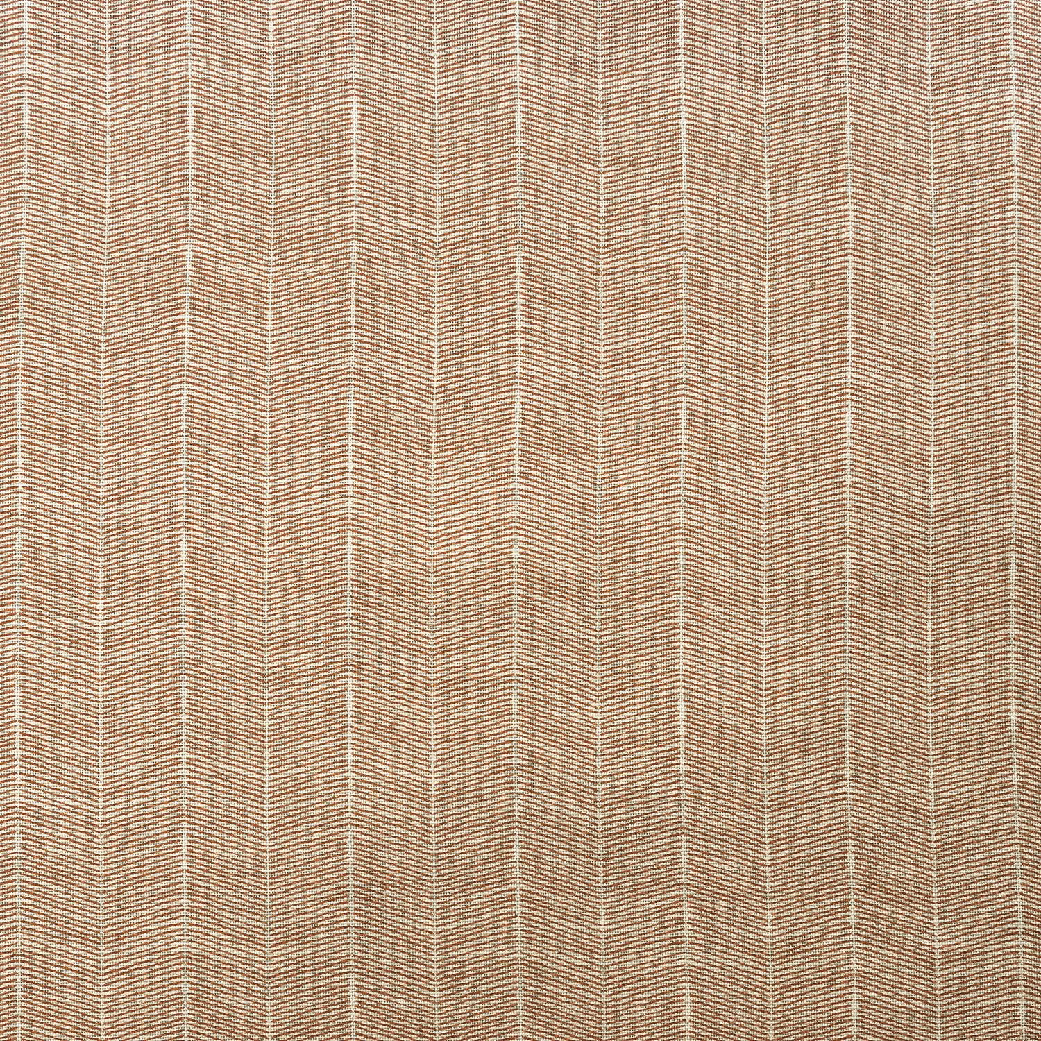 Muted terracotta woven fabric with fine pale vertical chevron furrows