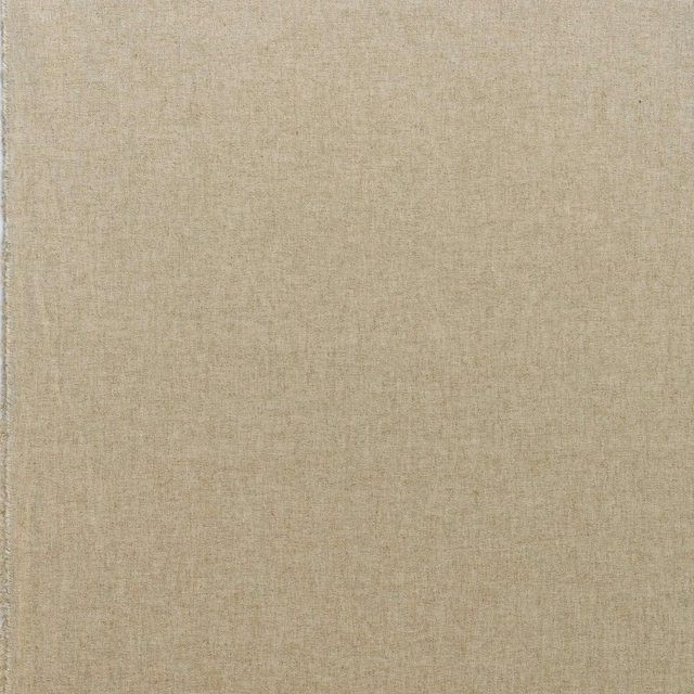 Warm natural beige plain weave with subtle taupe flecking and matte texture