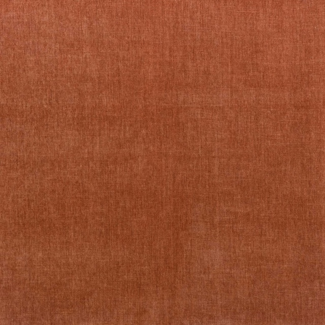 Warm brick-red chenille with softly mottled vertical woven texture