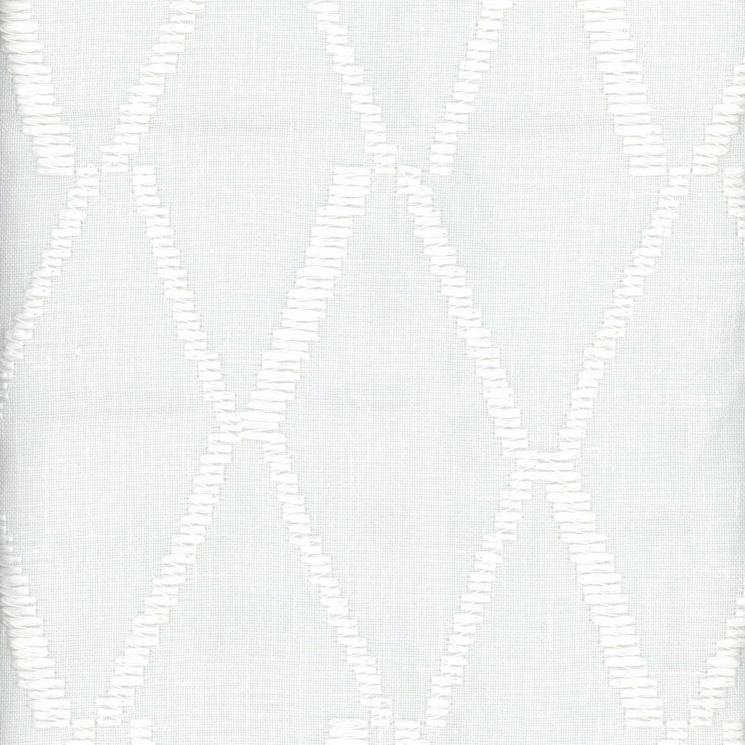 Pale ecru woven fabric with raised white angular lattice lines and subtle crosshatch texture