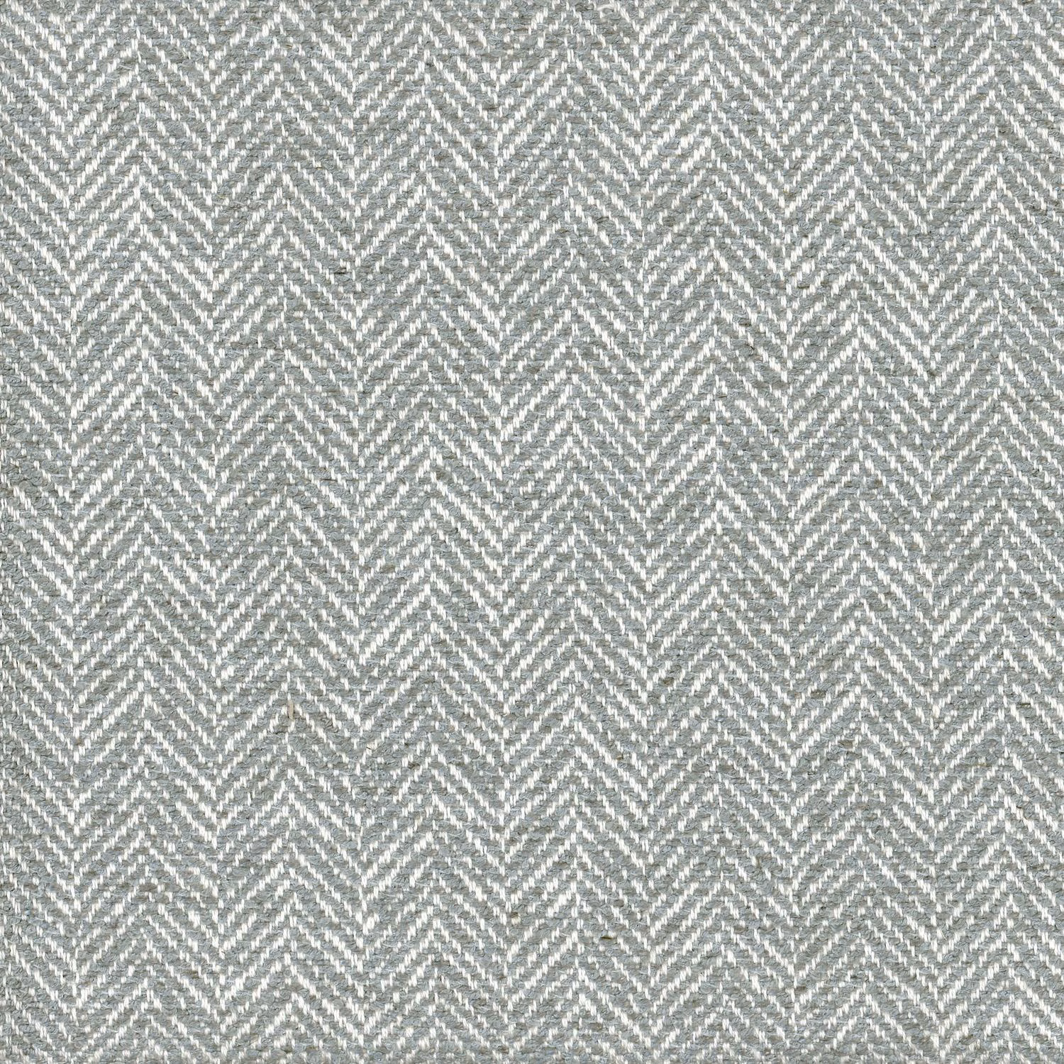 Cool mist-grey woven fabric with a fine white chevron herringbone texture