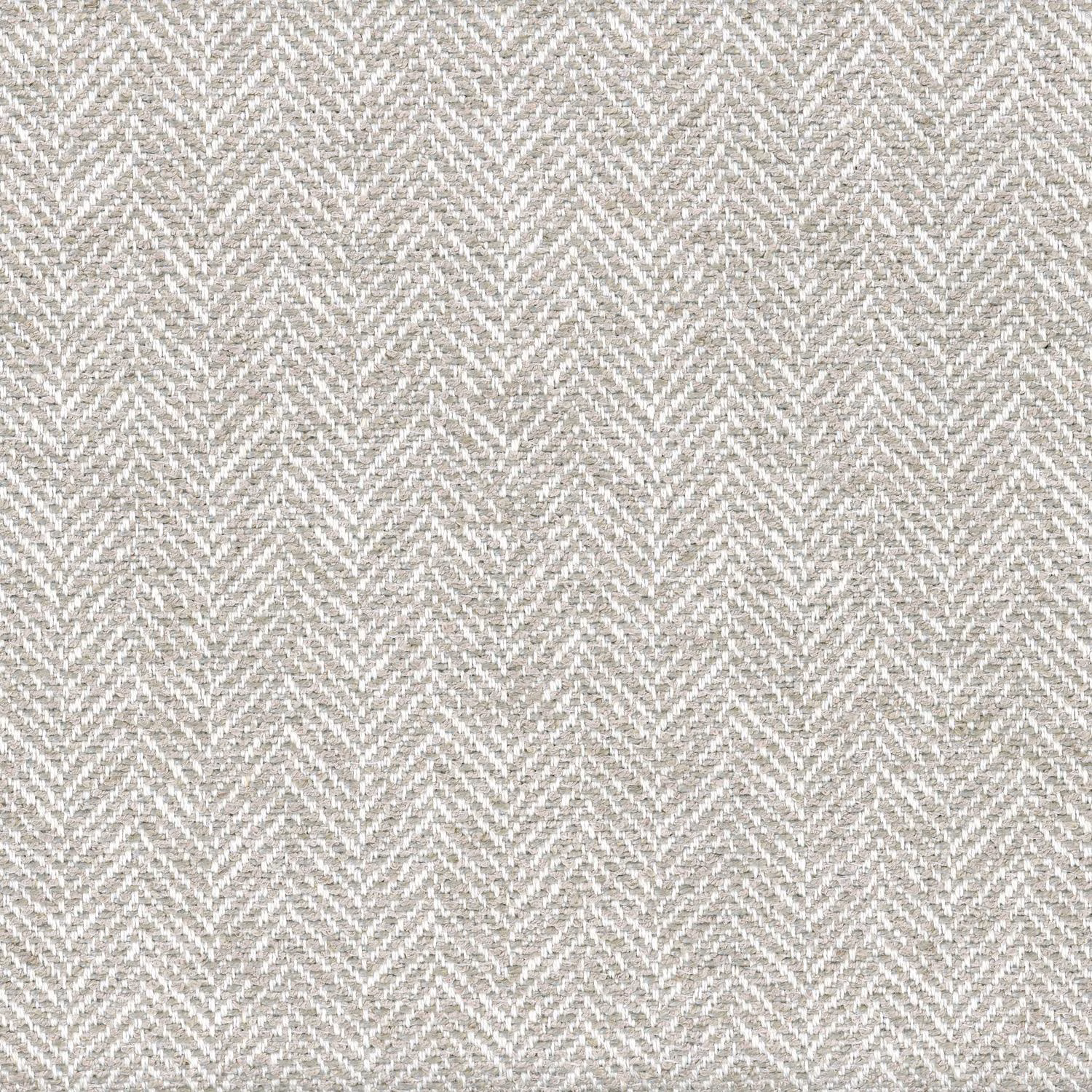 Pale greige woven fabric with fine ivory chevrons and softly flecked texture