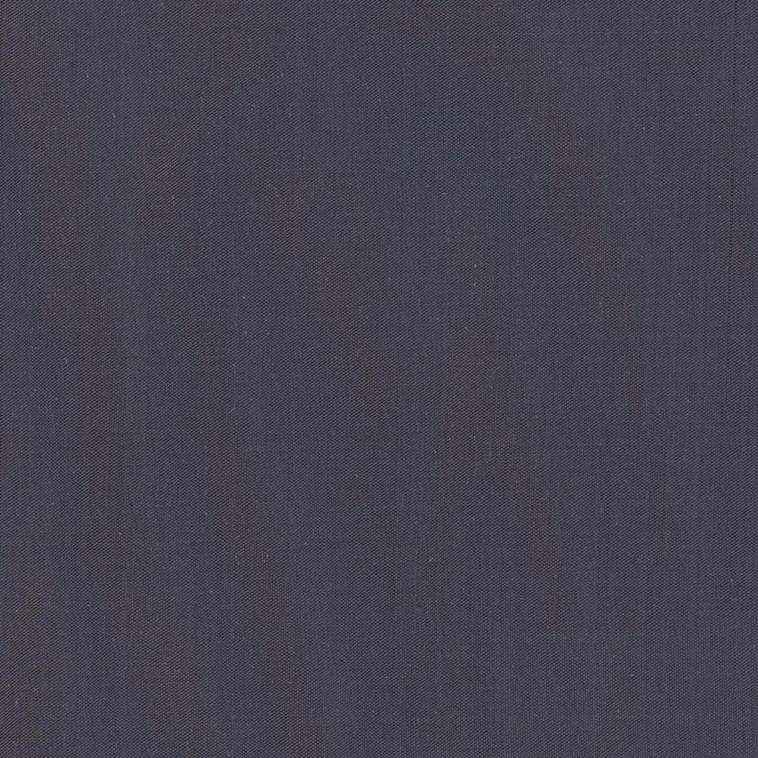 Close-up of charcoal eggplant fabric with a fine vertical plain weave