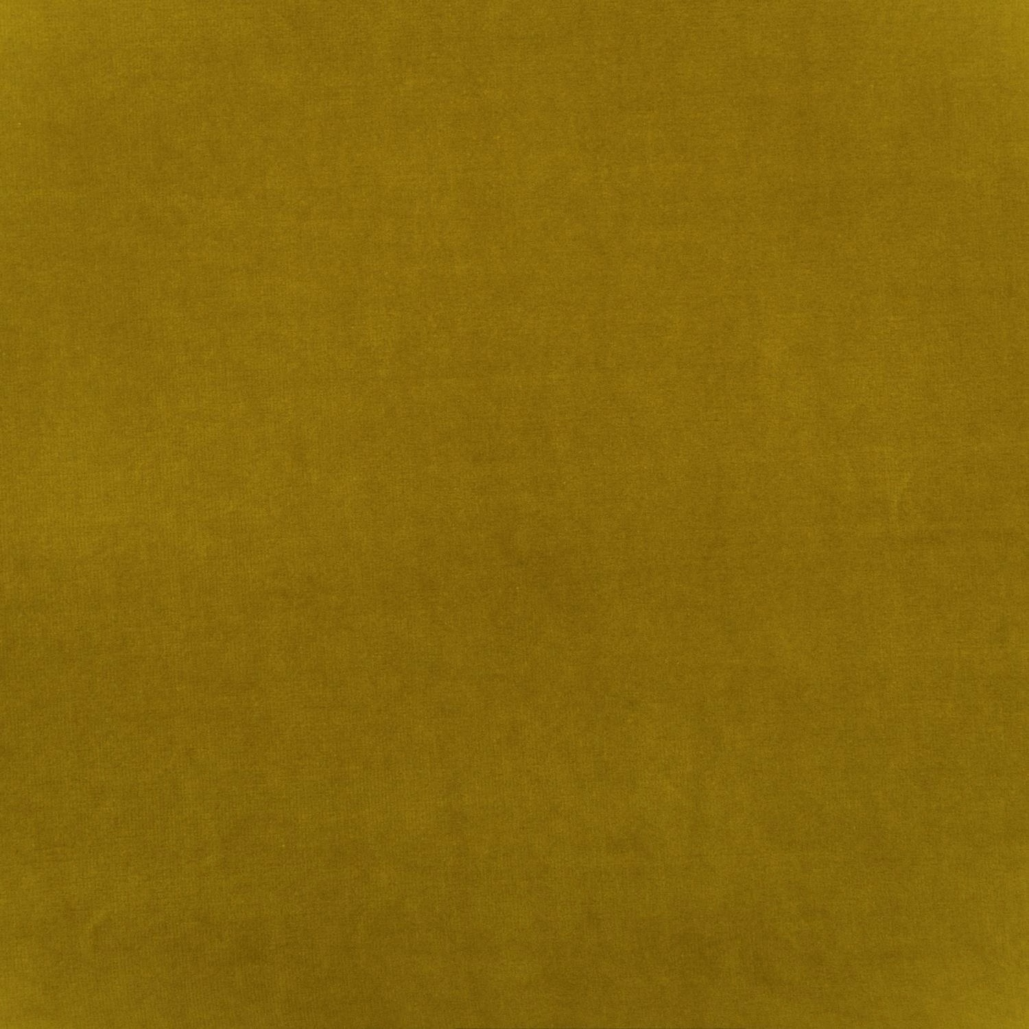 Close-up of plain pear-olive cotton velvet showing a softly directional, light-catching nap