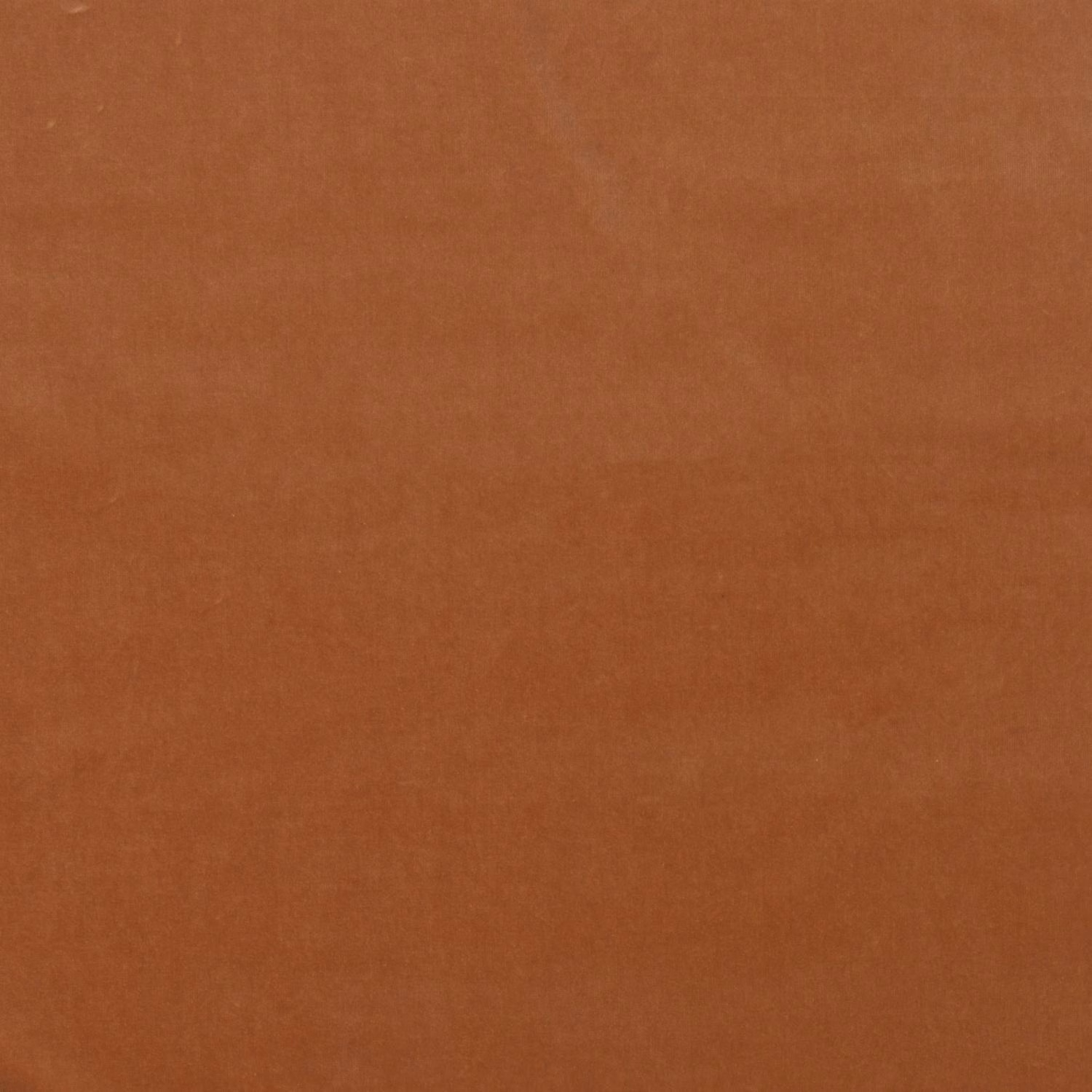 Plain warm rust-terracotta velvet swatch with a softly shifting plush nap