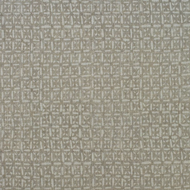 Muted taupe-grey textile with tiny pale geometric marks in a textured lattice