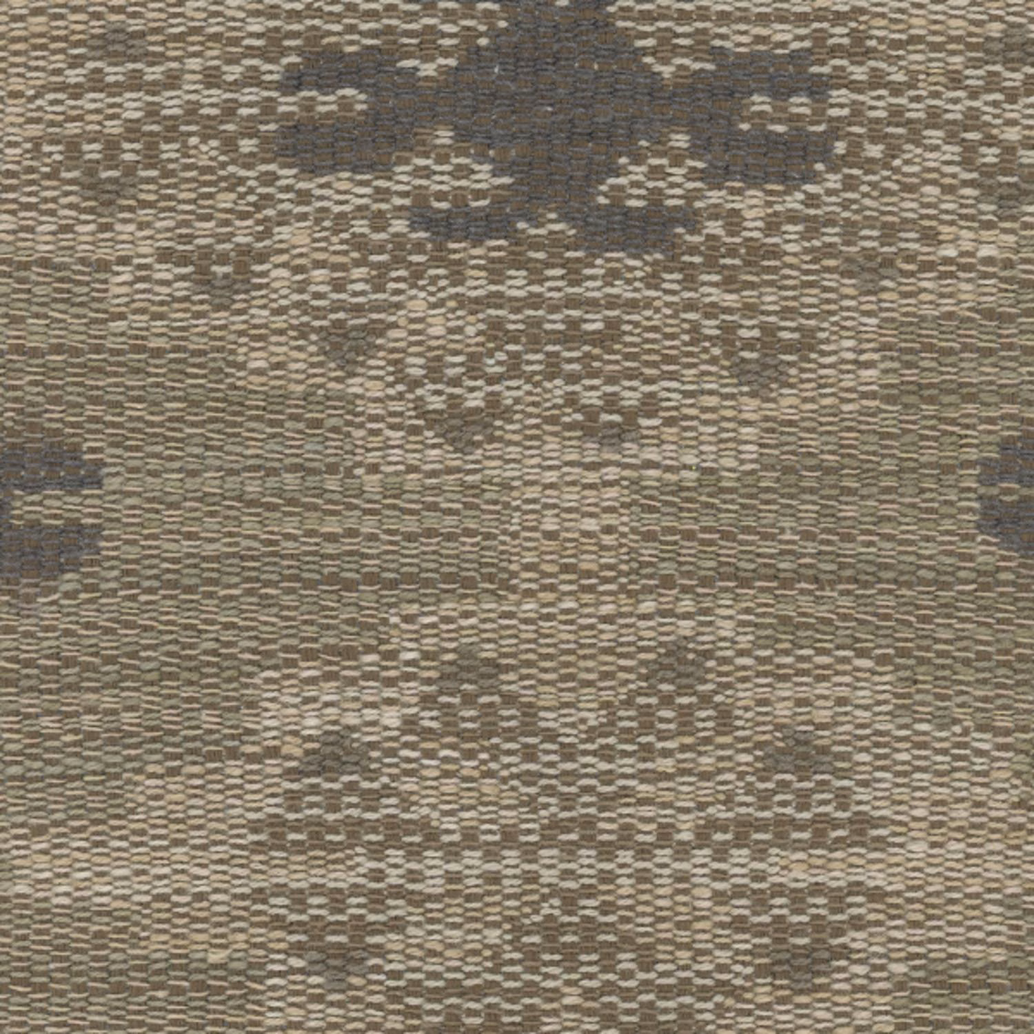 Muted taupe-grey woven fabric with mottled beige and charcoal horizontal markings
