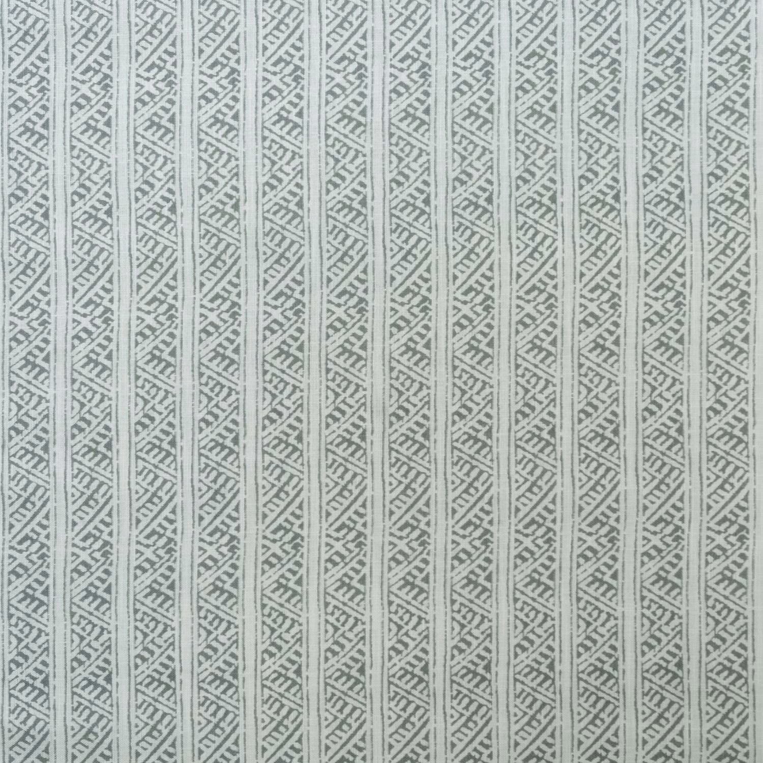 Cool blue-grey and ivory geometric vertical stripe with a softly woven outdoor texture