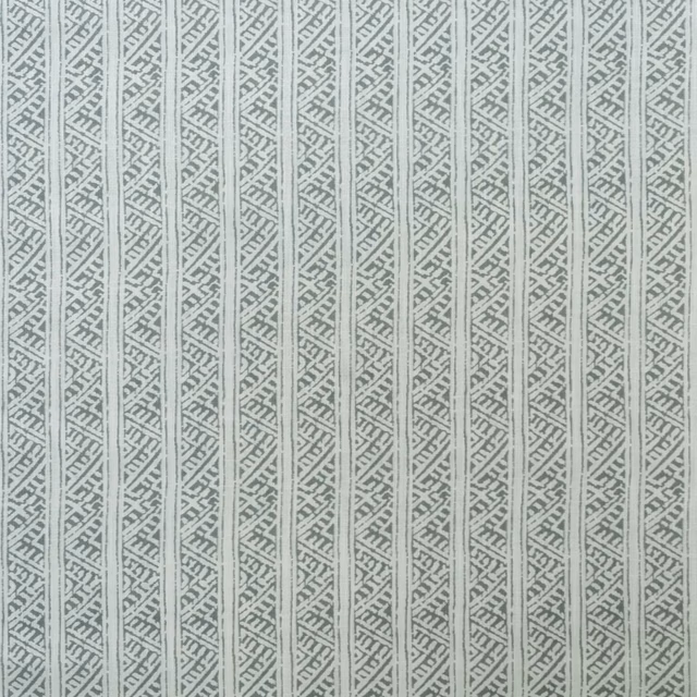 Cool blue-grey and ivory geometric vertical stripe with a softly woven outdoor texture