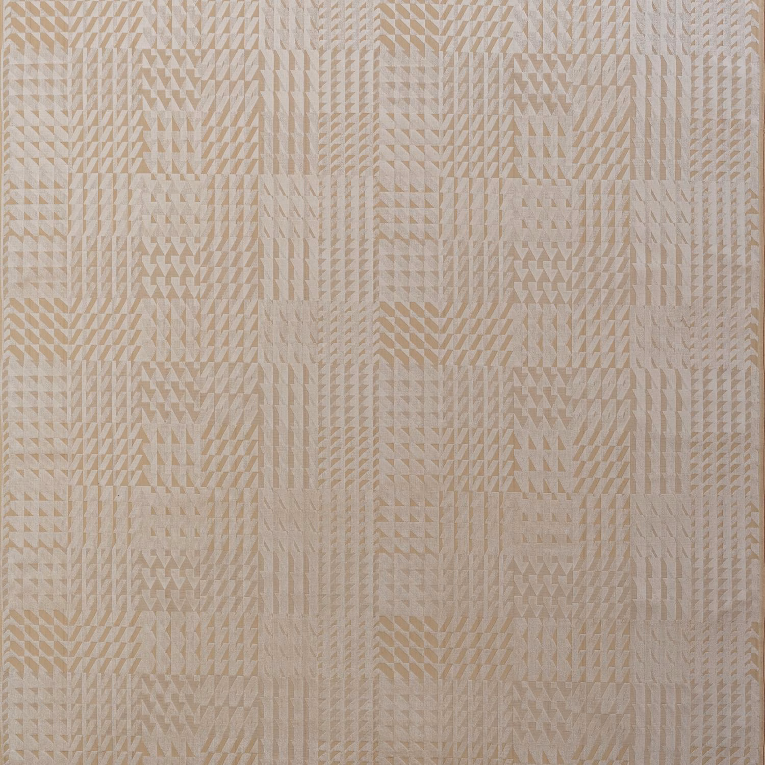 Warm ivory velvet with taupe geometric triangles, stripes and patchwork panels