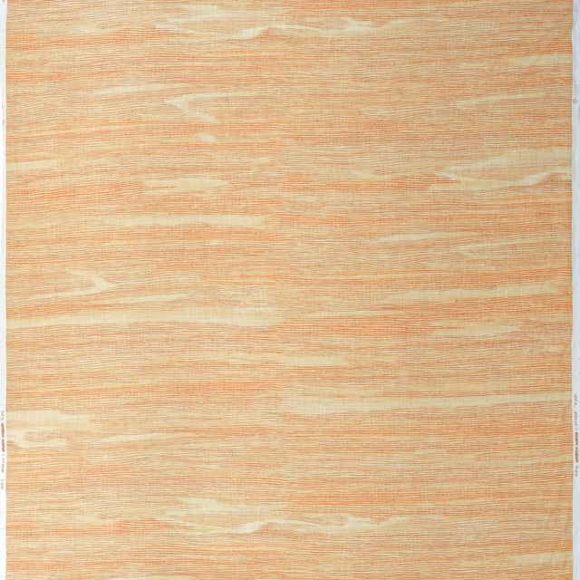 Warm rust and cream woven fabric with irregular horizontal striations and tactile fine lines