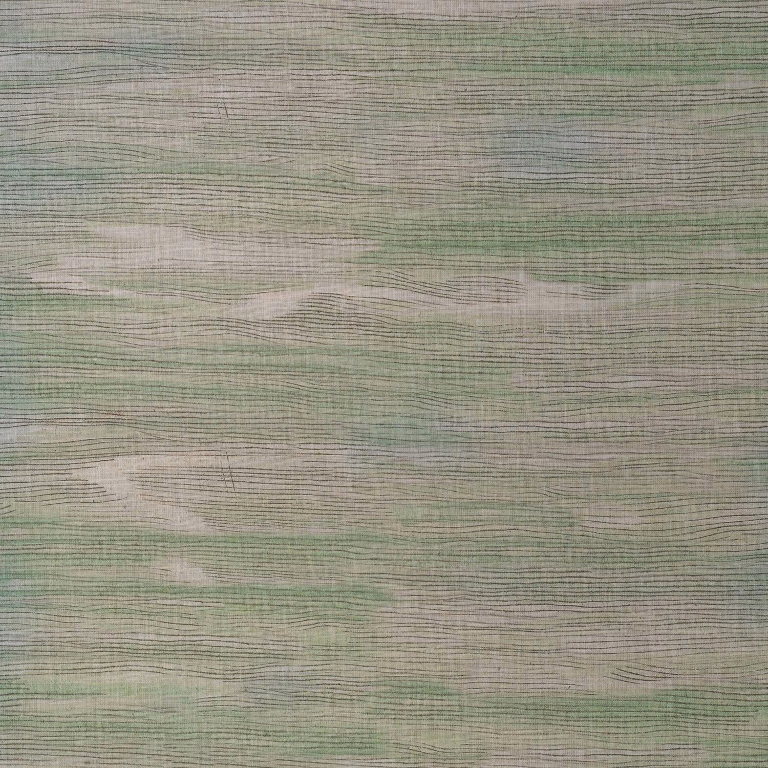 Harvest Moon sage-green fabric with fine horizontal lines and pale organic bands