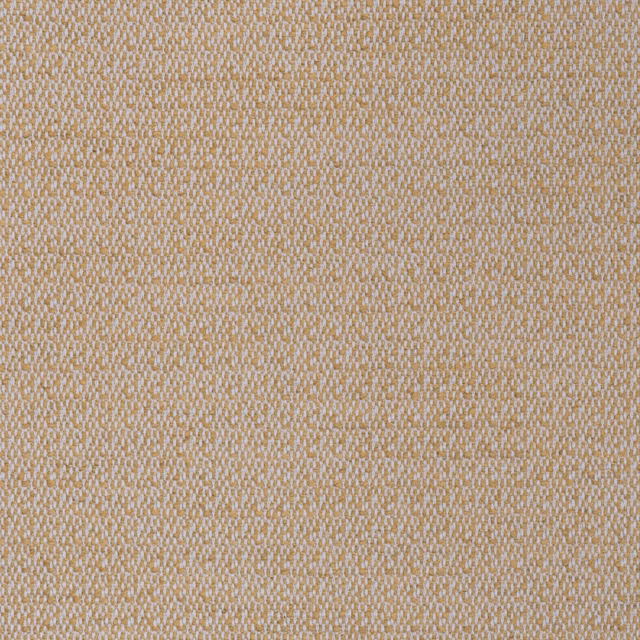 Close-up of muted lemon and straw threads in a fine, flecked woven texture