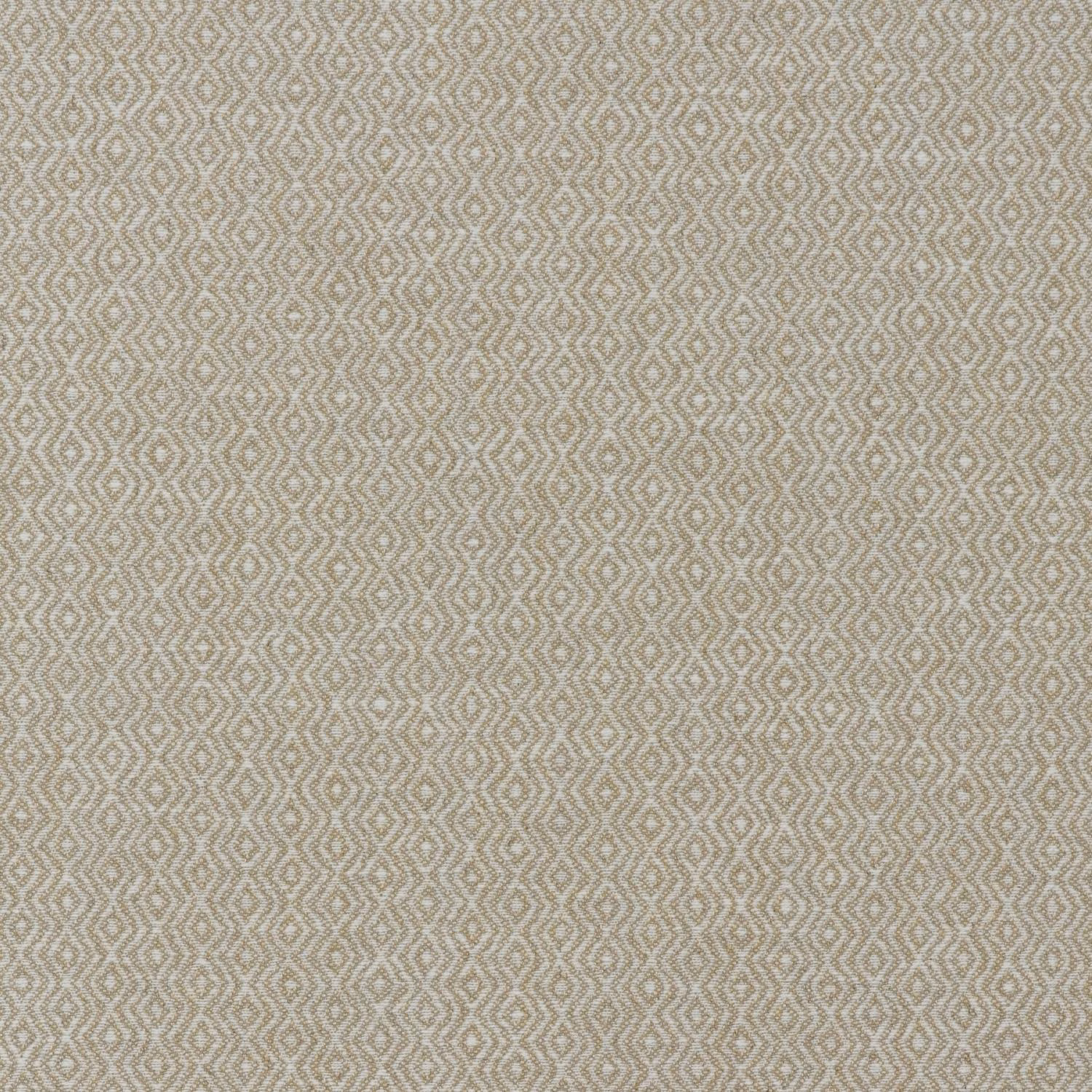 Warm rope-beige woven ikat with tiny interlocking diamond motifs and softly mottled texture