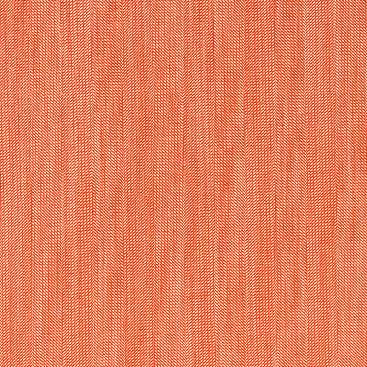 Coral-red outdoor fabric with fine vertical herringbone stripes and woven texture