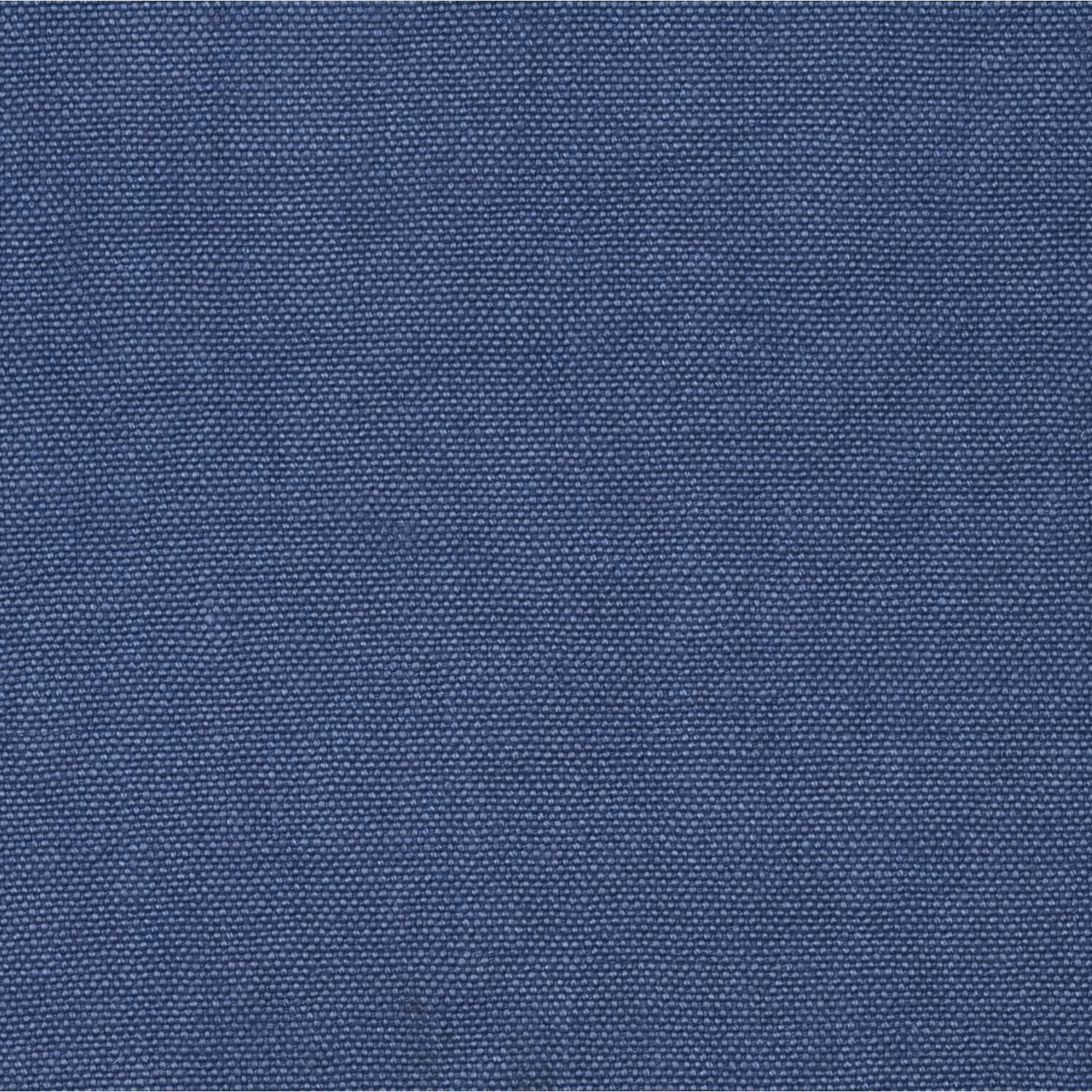 Close-up of muted denim-blue fabric with a dense, fine woven texture