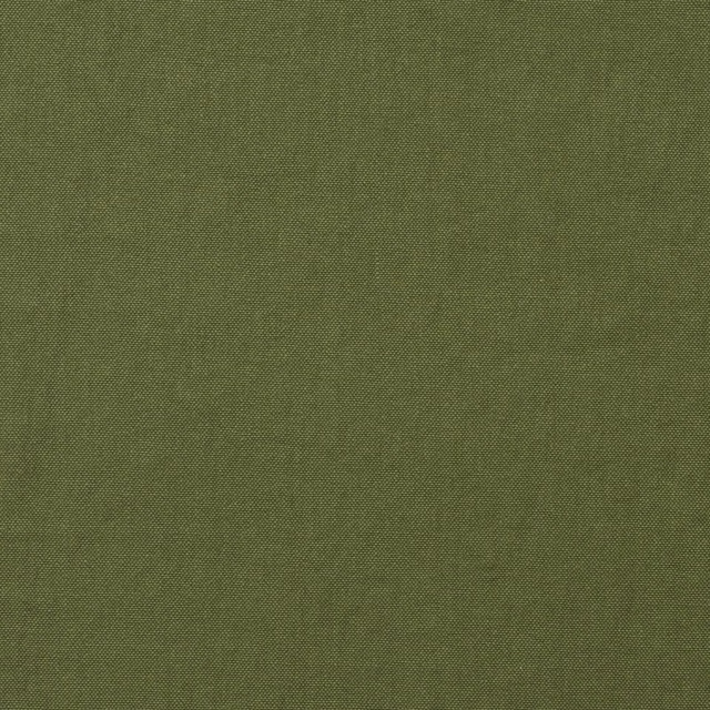 Muted olive leaf-green fabric with a close, finely textured plain weave