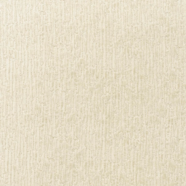 Warm ivory textured velvet with fine irregular vertical striations and soft sheen