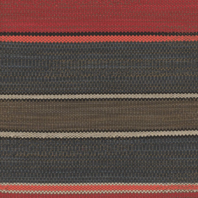 Santos Red woven stripe with deep red, charcoal, taupe and cream bands