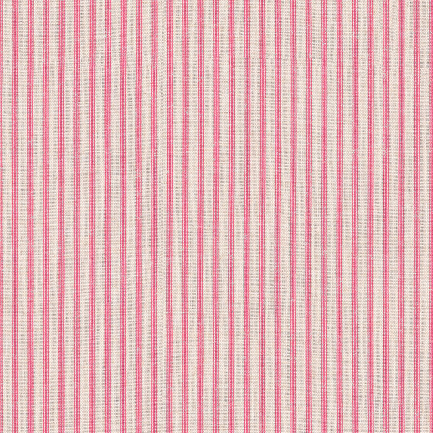 Fine dusty pink and cream vertical stripes with a subtly textured woven surface