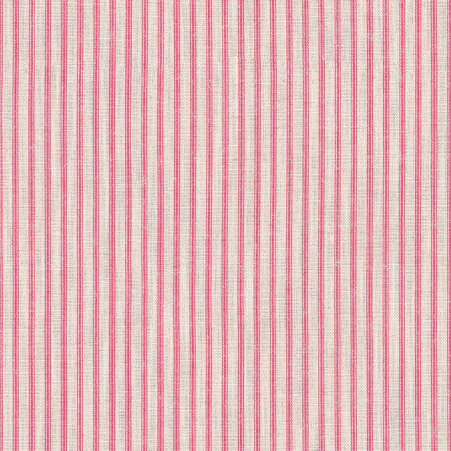 Fine dusty pink and cream vertical stripes with a subtly textured woven surface