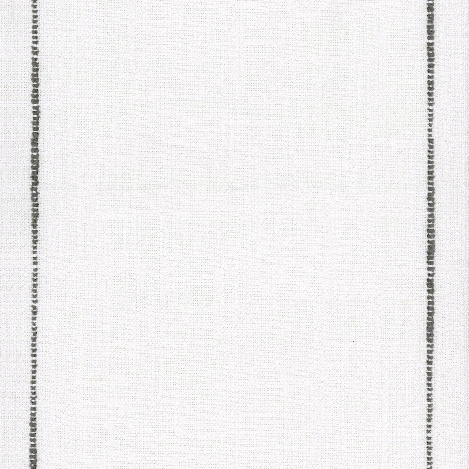 Chalky warm-white plain weave with fine texture and dark selvedge edges