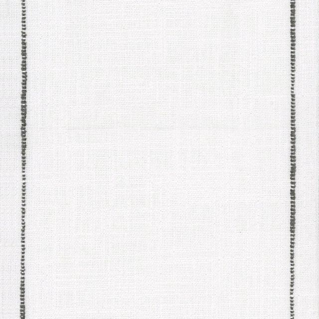 Chalky warm-white plain weave with fine texture and dark selvedge edges