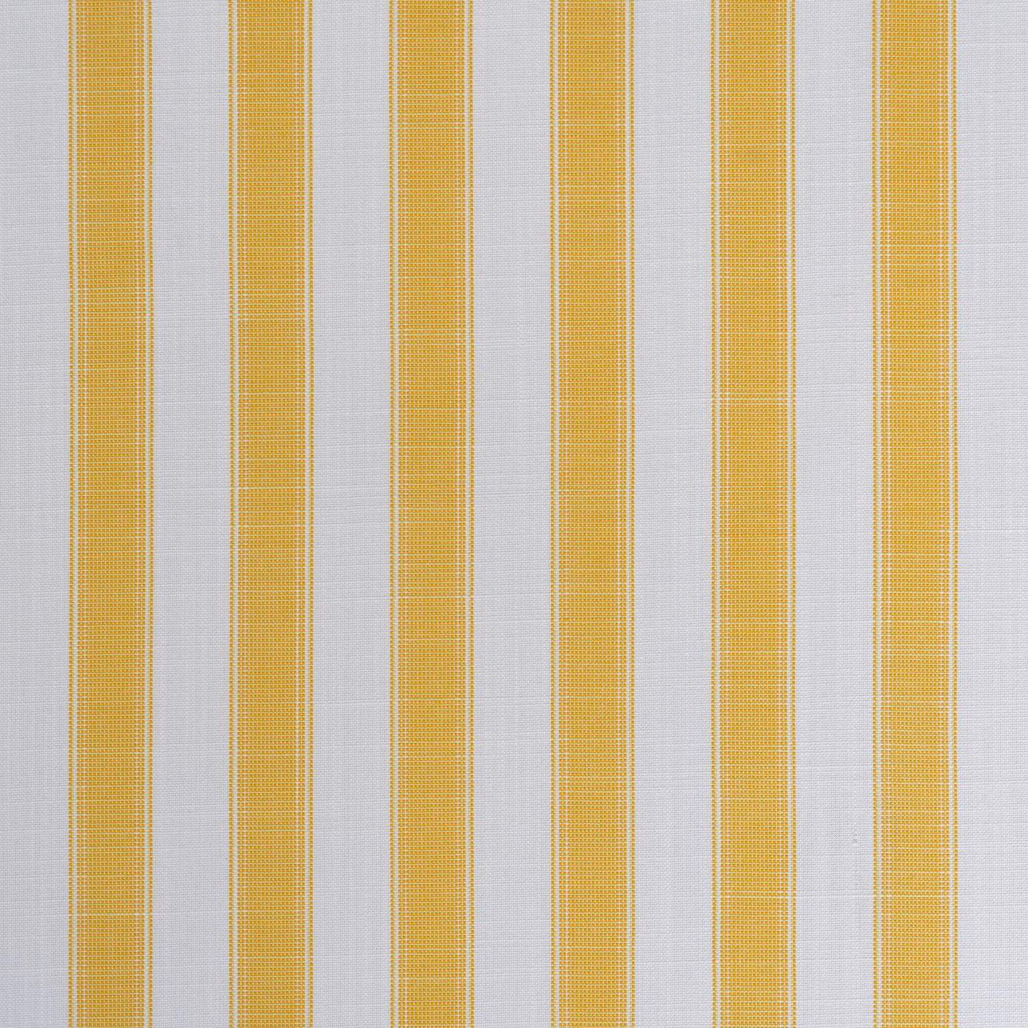 Ochre-yellow vertical stripes on a pale grey, finely woven outdoor textile