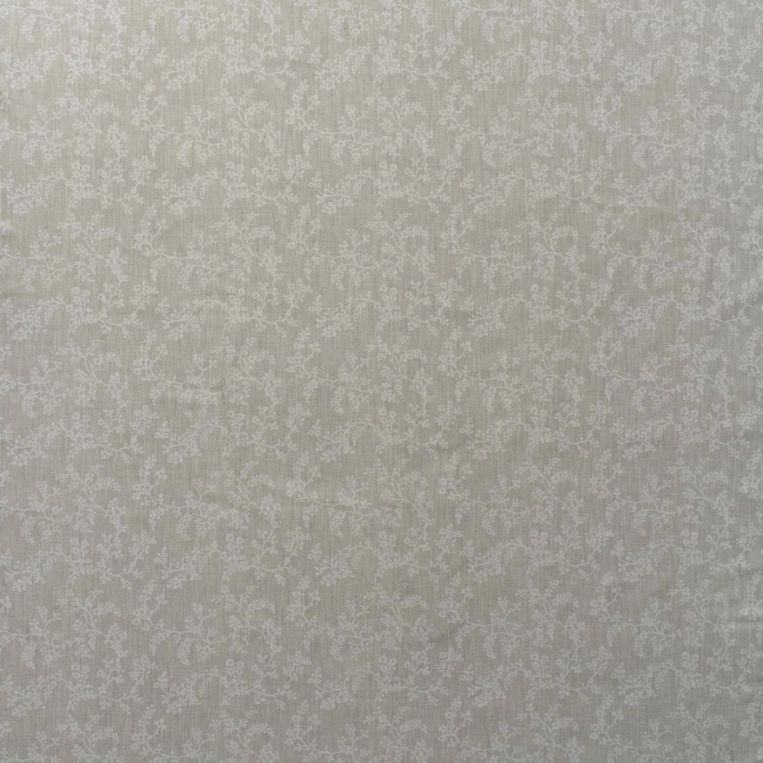 Pale stone cotton with a chalk-white, all-over floral vine print
