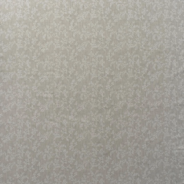 Pale stone cotton with a chalk-white, all-over floral vine print