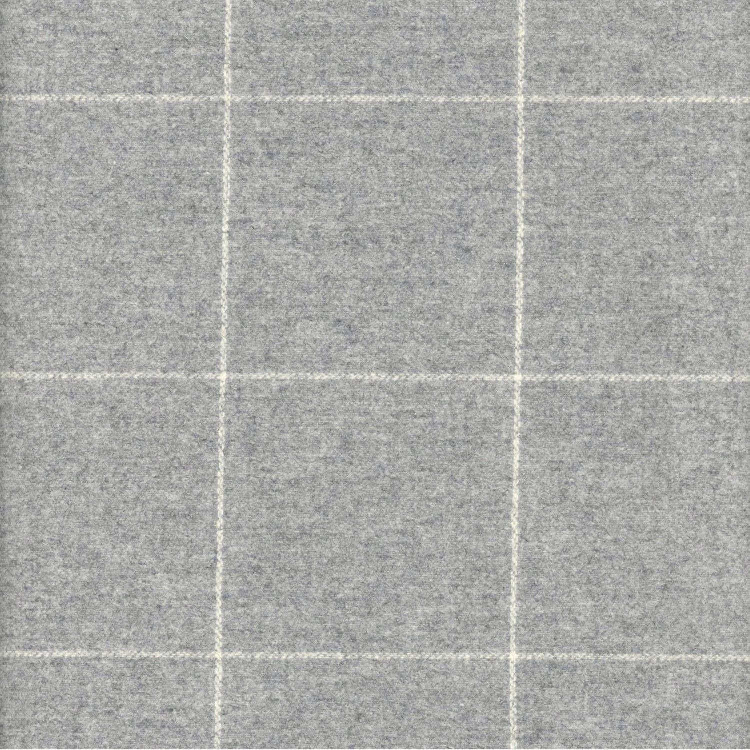 Cool grey marl fabric with large pale windowpane checks and tactile woven texture